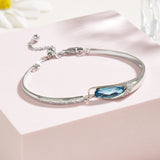 Blue CZ Stone Bracelet - S925 Silver