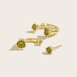 Green CZ Stone Earrings - S925 Silver