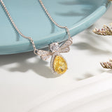 Yellow Ice Flower-Cut CZ Necklace-S925 Silver