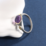 Purple Amethyst Retro Ring - S925 Silver