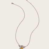 Yellow Ice Flower-Cut CZ Necklace-S925 Silver