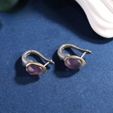 Purple Amethyst Earrings - S925 Silver