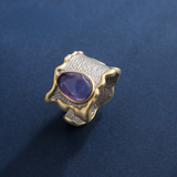 Gold-Plated Purple Amethyst Ring - S925 Silver