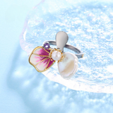 Flower-Shaped Pearl Ring - S925 Silver