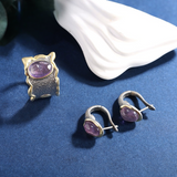 Purple Amethyst Earrings - S925 Silver