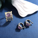 Gold-Plated Purple Amethyst Ring - S925 Silver
