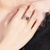 Gold-Plated Purple Amethyst Ring - S925 Silver