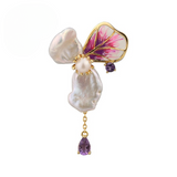 Flower-Shaped Pearl Pendant - S925 Silver