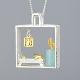 Minimalist Home-Shaped Pendant - S925 Silver