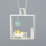 Minimalist Home-Shaped Pendant - S925 Silver