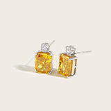 Yellow CZ Stone Earrings - S925 Silver