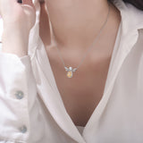 Yellow Ice Flower-Cut CZ Necklace-S925 Silver