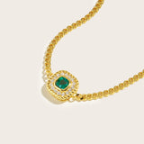 Gold-Plated Green Emerald Bracelet - S925 Silver