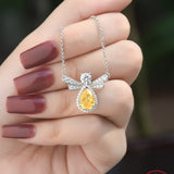 Yellow Ice Flower-Cut CZ Necklace-S925 Silver