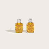 Yellow CZ Stone Earrings - S925 Silver