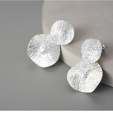 Double Lotus Leaves Dangle Earrings - S925 Silver