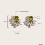 Green Peridot Earrings - S925 Silver