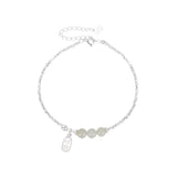 Broken Silver Hetian Jade Anklet - S925 Silver