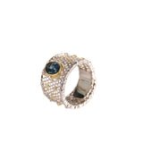 Honeycomb-Shaped Blue Topaz Ring - S925 Silver