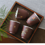 Sand Ancient Method Hand-painted Tea Cup Set - S 999 Silver