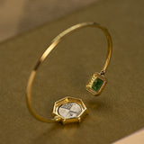 Gold-Plated Green Emerald Bracelet - S925 Silver