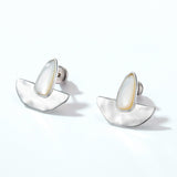 Gold-Plated White Shellfish Earrings - S925 Silver