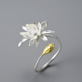 Gold-Plated Epiphyllum Ring - S925 Silver