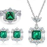 Green Jade Jewelry Set - S925 Silver