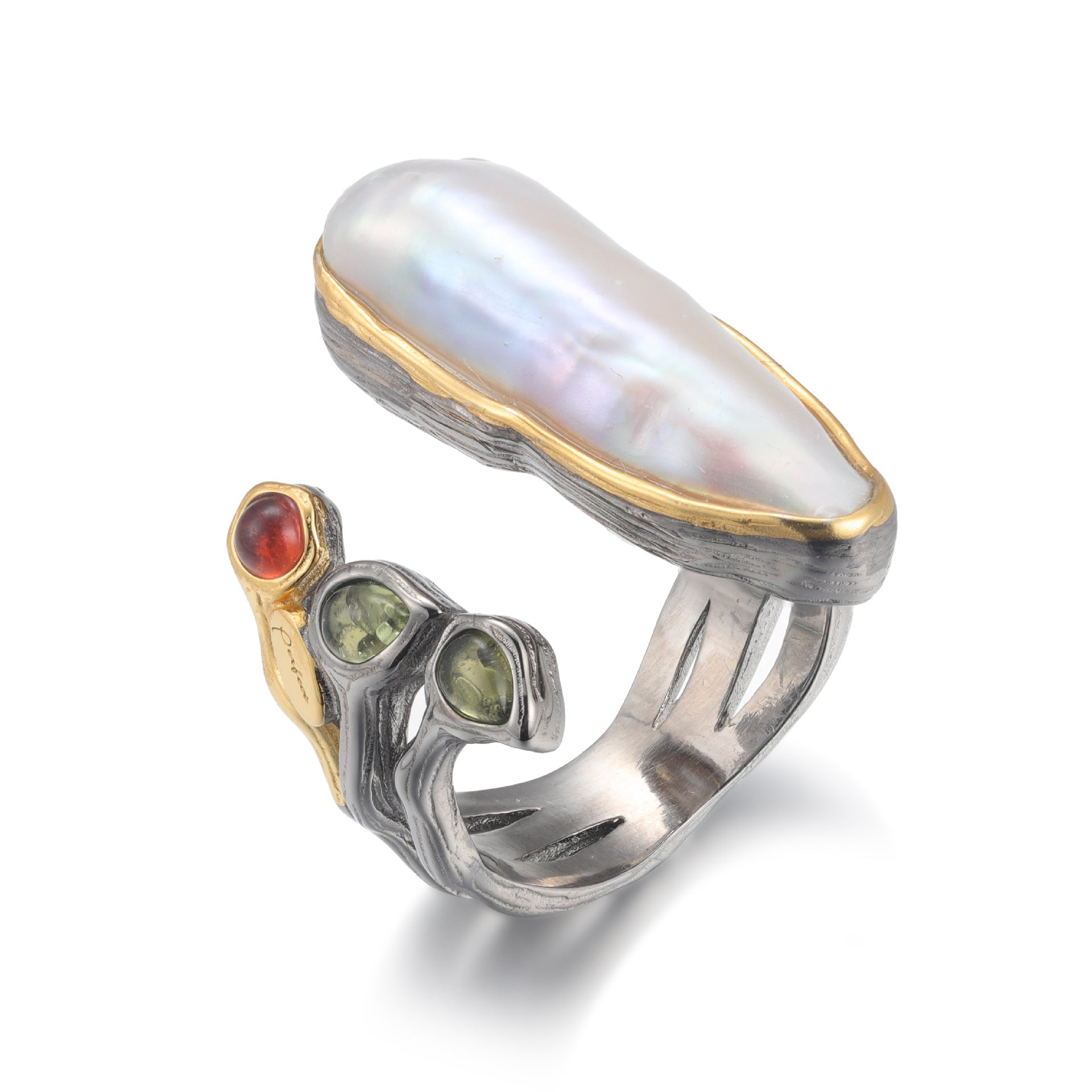 Baroque Pearl Retro Ring - S925 Silver