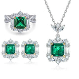 Green Jade Jewelry Set - S925 Silver