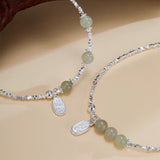 Broken Silver Hetian Jade Anklet - S925 Silver