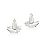 Gold-Plated White Shellfish Earrings - S925 Silver