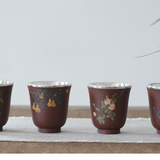 Sand Ancient Method Hand-painted Tea Cup Set - S 999 Silver