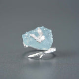 Blue Aquamarine Ring - S925 Silver