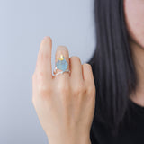 Blue Aquamarine Ring - S925 Silver