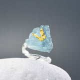 Blue Aquamarine Ring - S925 Silver