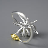 Gold-Plated Epiphyllum Ring - S925 Silver