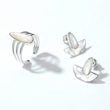 Gold-Plated White Shellfish Earrings - S925 Silver