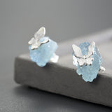 Blue Aquamarine Earrings - S925 Silver