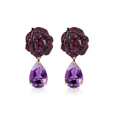 Purple Amethyst Stone Earrings - S925 Silver