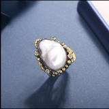 White Natural Pearl Ring - S925 Silver