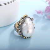 White Natural Pearl Ring - S925 Silver