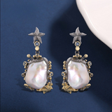 White Natural Pearl Earrings - S925 Silver