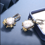 White Natural Pearl Earrings - S925 Silver