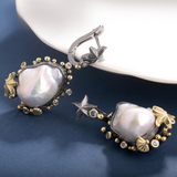 White Natural Pearl Earrings - S925 Silver