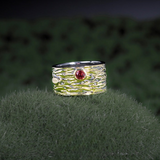 Red Garnet Stone Ring - S925 Silver