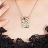 Red Garnet Stone Pendant - S925 Silver