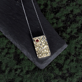 Red Garnet Stone Pendant - S925 Silver