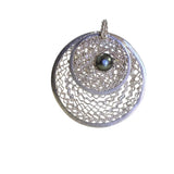 Blue Pearl Double Circle Pendant - S925 Silver