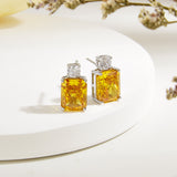 Yellow CZ Stone Earrings - S925 Silver